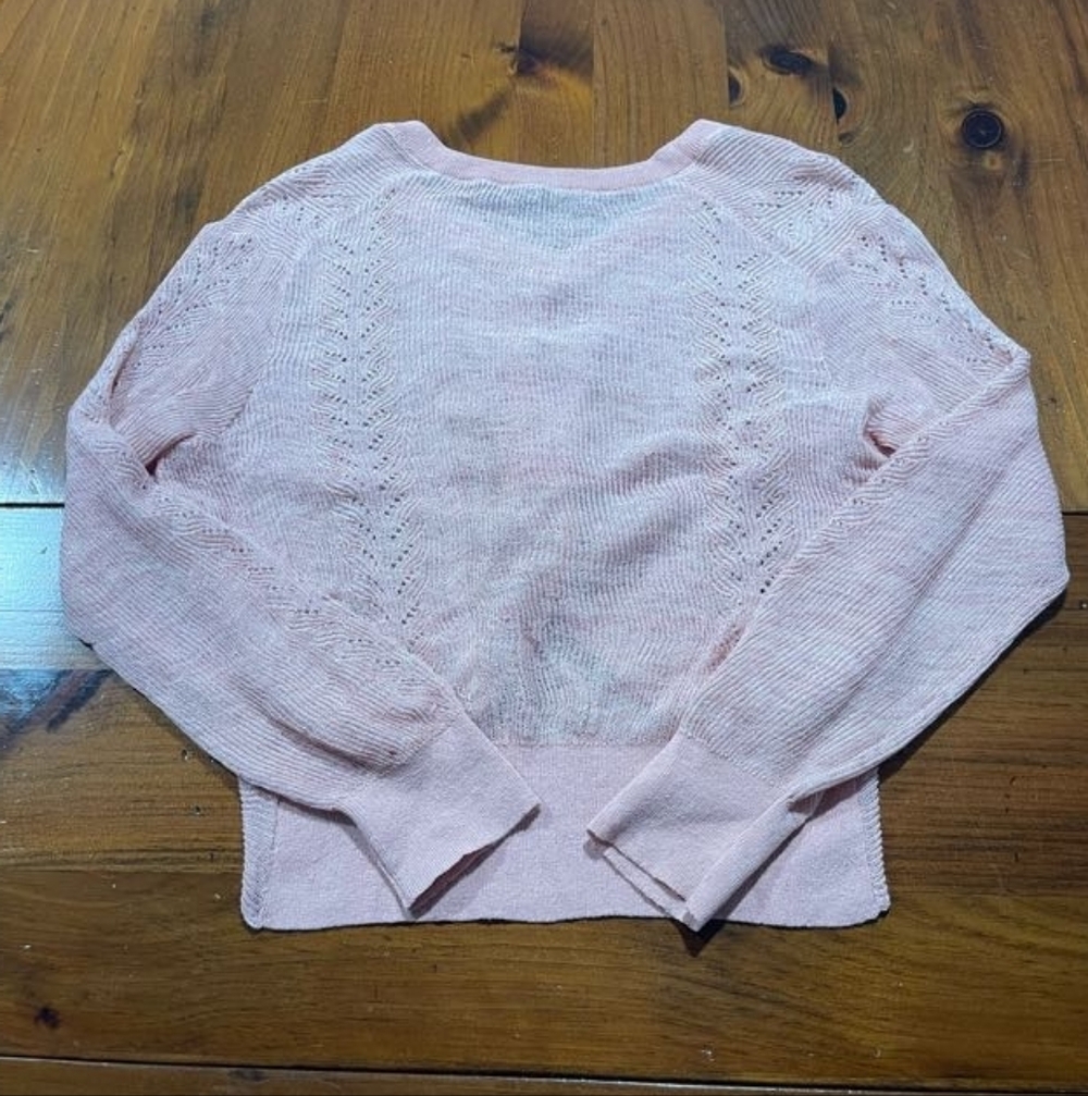 Veronica Beard‎ Womens Pink Soren Twist Front Linen Blend V Neck Sweater Size Sm - Picture 4 of 7